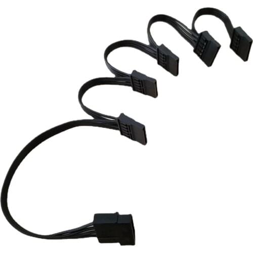 5pcs/lot 1to5 4Pin IDE Molex To 5-Port 15Pin SATA Power Cable Cord 18AWG for 5-Layer Hard Disk Cage Hard Drive HDD SSD PC Server