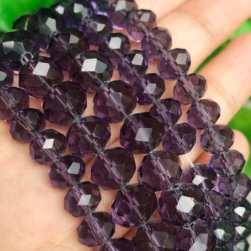 Wholesale 4/6/8/10/12mm Purple Austria Crystal Beads Jewelry Faceted Crafts Loose Spacer Beads For DIY Jewelry Making