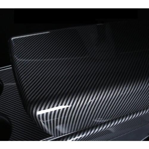 Carbon Fiber Armrest Central Cover Pad for Model 3 2017-2020, Carbon Fiber Center Console Cover for Tesla Model 3