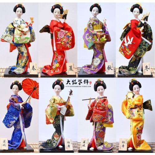Decoration Arts crafts girl gifts get married Special offer 12 inch Japanese kimono doll figure geisha decoration craf