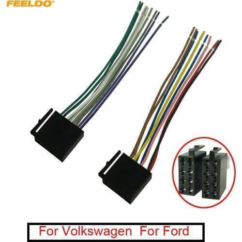 FEELDO 1Pair Car Audio Stereo Wiring Harness For Volkswagen/Audi/Mercedes Pluging Into OEM Factory Radio CD#1737