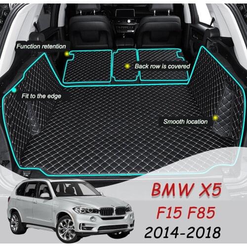 Leather Car Trunk Mat For BMW X5 F15 F85 2014-2018 Cargo Liner Trunk Floor Pad Carpet Car Accessories