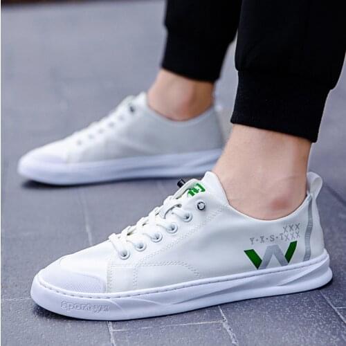 School Sports Shoes Boys Casual Leather White Sneakers Male Autumn 2021 Fashion Mens Sneakers Flat Outdoor Shoes Tenis Masculin