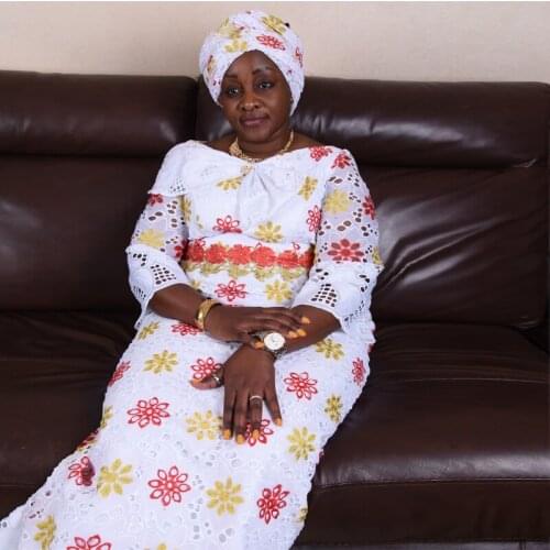 Kalume Holes African Lace Fabric Stoned Swiss 100% Cotton Voile Lace In Switzerland 5 Yard Soft For Nigerian Dress Garment F1780