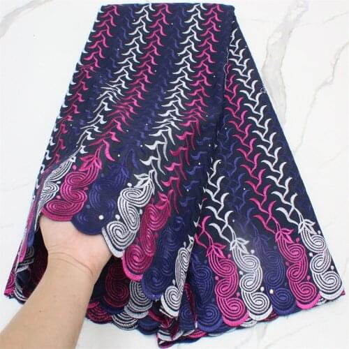 LACE High Quality Swiss Voile Lace 5Yards African Cotton Lace Fabric With Hole Dubai Style For Nigerian Garment Sewing 4331B