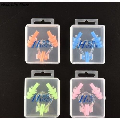 Cute Practical Nose Clip Earplug Soft Silicone Swimming Watertight Set Swimming Accessories