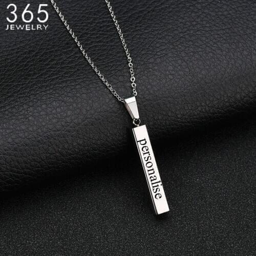Fashion Personalized Necklace Stainless Steel Custom Name Plate Necklace Engrave Word Letters Pendant Drop Shipping