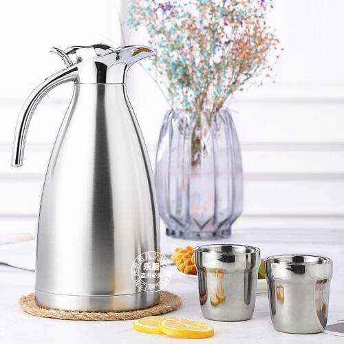 Set of 3 304 Stainless Steel Insulation Water Coffee Kettle and Tea Cups Keep Cold Kitchen Dining bar Cookware Drinkware
