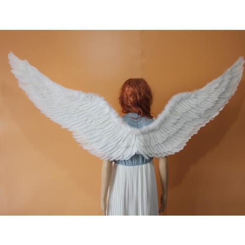 Costumized Amazing White black Angle feather wings for Cosplay photography Game Display Game shooting props EMS free shipping