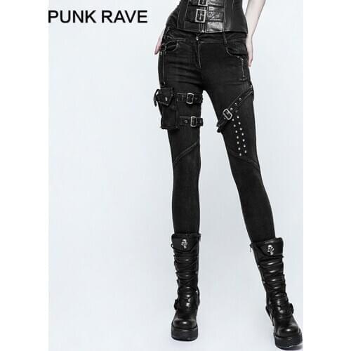 Женские обтягивающие джинсы PUNK RAVE China At AliExpress