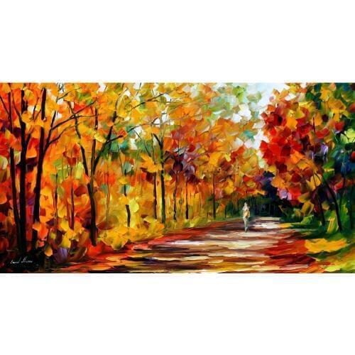 Modern landscape art fall noon Palette knife oil painting on canvas High quality Handmade home decor