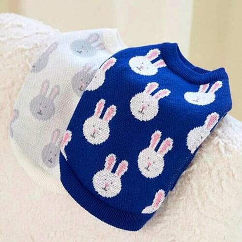 Rabbit Print Dog Sweater Winter Dog Clothes For Small Medium Dogs Costume Puppy Pet Clothes Chihuahua Yorkshire Ropa Perro Pug
