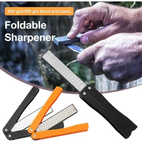 Pocket Knife Sharpener Foldable Double Sided Sharpening Tool 400/600 Grit For Kitchen Outdoor Camping