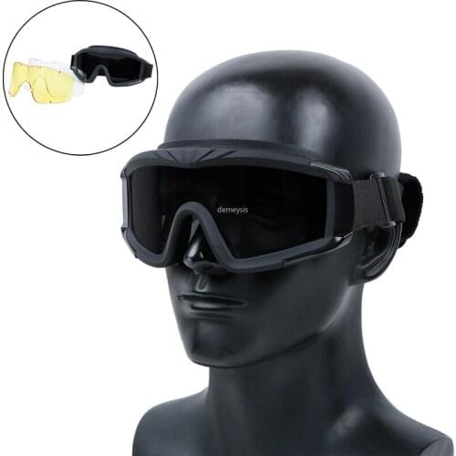 3 Lens Military Tactical Glasses Army Airsoft Shooting Protective Goggles Outdoor Hunting Hiking Cycling Sport Windproof Goggles