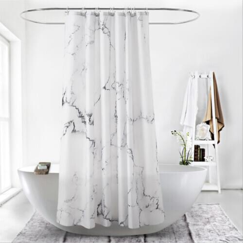 Simple Style Marble Printing Shower Curtain Fabric New Custom Home Hotel Waterproof Shower Curtain Polyester Shower Curtain