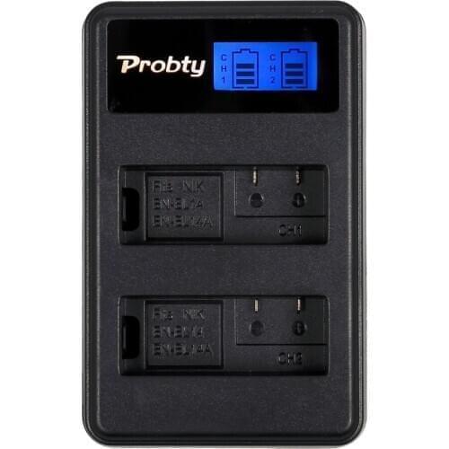 PROBTY New EN-EL14 EN EL14 ENEL14 LCD Camera Charger for Nikon D3100 D3200 D3300 D5100 P7100 P7700 P7800