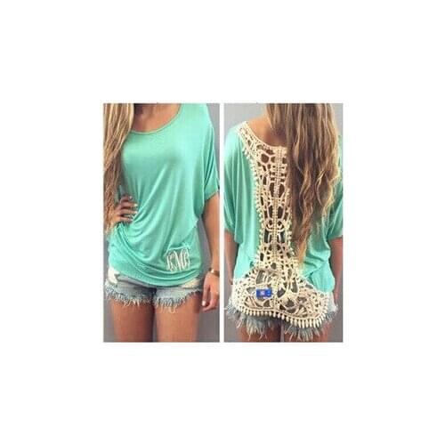 T Shirts Women 2021 New Autumn Womens T-shirt Loose And Plus-sized Back Lace Stitching Tshirt Tops Women ONF026