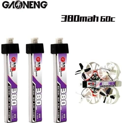 1-10Pcs GAONENG GNB 1S 380mAh 3.8V 60C/120C LiHV Lipo battery PH2.0 for UK65 US65 Happymodel Mobula 7 Snapper BetaFPV 65S Drone