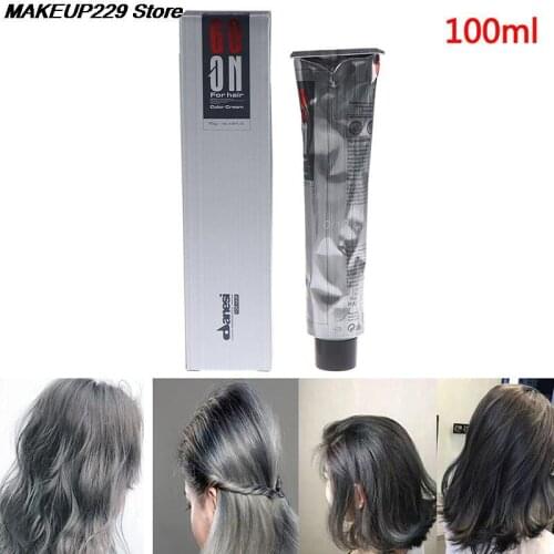 100ML Unisex DIY Grandmother Color Hair Cream Permanent Dye Light Gray Silver 32ml Black