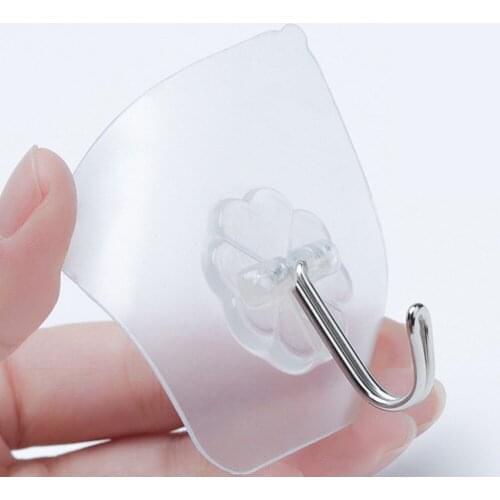 14PCS Anti-skid Hooks Strong Transparent Suction Cup Sucker Wall Hooks Traceless Self Adhesive Nail Type Super Sucker