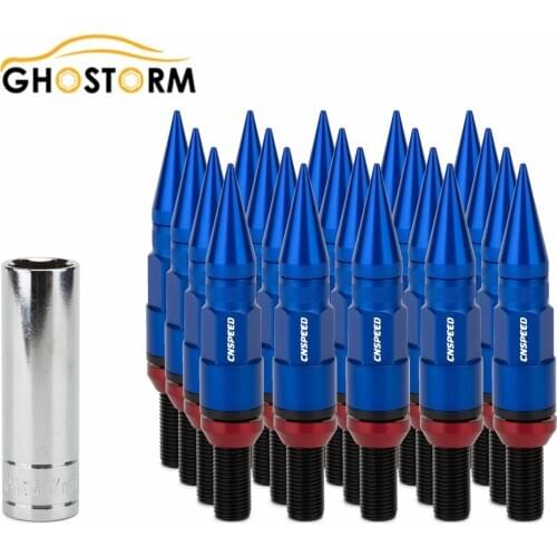 20PCS/Set Hub Lock Bolts 6061 Aluminum Cover Type Cone Wheel Lug Nut Bolt Anti Theft German Car Wheel Nuts With Pointed