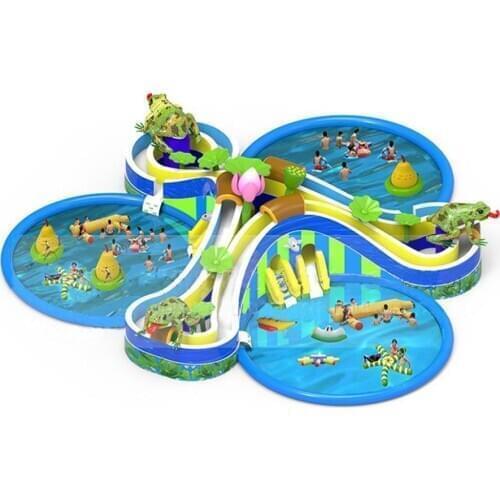 2016 Factory direct sales Inflatable slides,Inflatable castle.Pool slides. Large water park,Frog Water Park KY-200