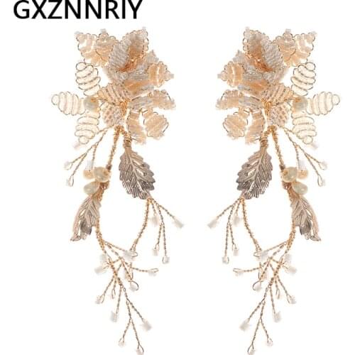 24pcs/lot Handmade Metal Leaf Beads Flower Clip On Earrings for Women Accessories Bridal Wedding Drop Earring Party Jewelry Gift