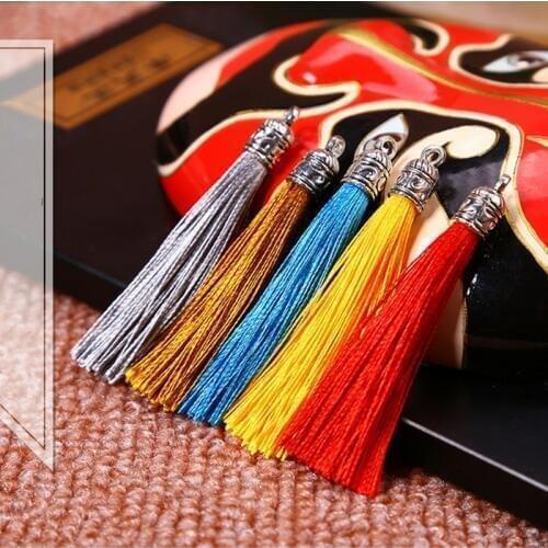 30PCS Mini Metal Cap Tassel Jewelry Curtain Garments Decorative Accessories DIY Key Cell Phone Bag Fringe Trim Tassels Pendant