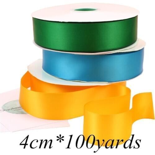 4cm*100 Yards 33 Color Silk Satin Ribbon Wedding Party Decoration Gift Wrapping Xmas Apparel Sewing Fabric Clothing Accessories