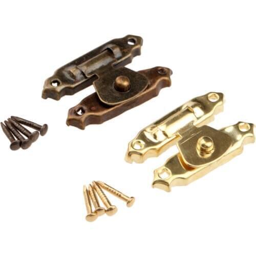 5pcs Antique Bronze Gold Box Hasps Lock Catch Latches for Jewelry Chest Box Suitcase Buckle Clip