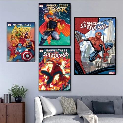 Full Drill Square Marvel Avengers Spiderman Superhero Diamond Embroidery 5D Diamond Painting Mosaic Diamand DIY Needlework