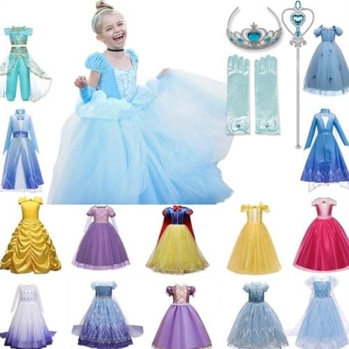 Princess Dress Kid Girl Carnival Party Roleplay Costume Girls Princess Cosplay Dress Children Halloween Clothing 3-10Y Girls