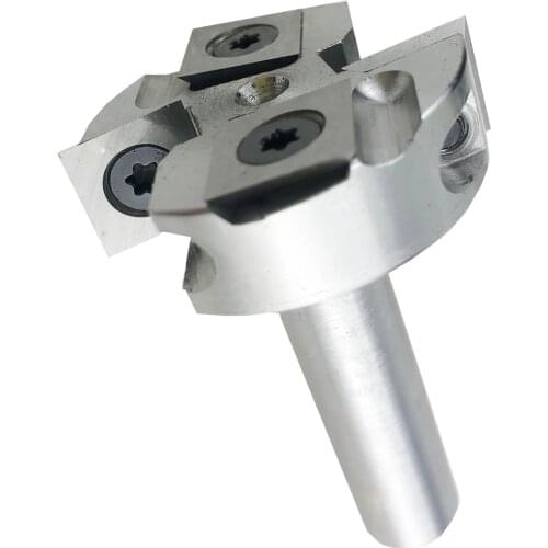 LIVTER Carbide Insert Mini Surfacing Rabbeting Flycutter 2+2 Flute Milling Cutter Head 38mm x 12.7mm shank Router Bit