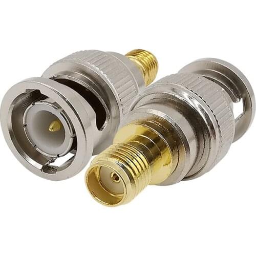 2Pcs SMA to BNC Connector BNC Male to SMA Female Straight RF Coaxial Coax Adapter Connectors for Antennas Broadcast Radios WiFi