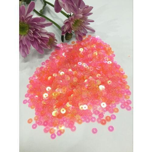 50g (10000pcs) 4mm Loose Flat Round Sequins Round Bridal DIY Accessories Transparent Light Red AB
