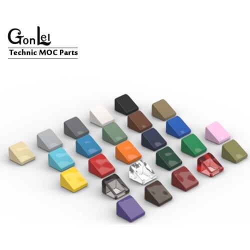 200Pcs 1x1 Slope Brick DIY Enlighten MOC Plastic Building Block Wall Bricks Toys For Kids Compatible with 50746 Assembles Parts