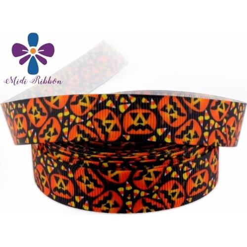 NEW STOCK 5/8" 16mm happy halloween pumpkin print ribbon 10 yards/lot webbing diy sewing accessories supplies gift wrapping