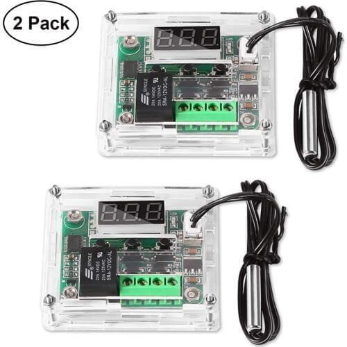 Temperature Controller Module with Case, 2PCS XH W1209 Display Digital Thermostat Module with Waterproof NTC Probe