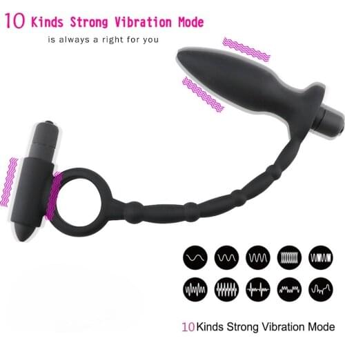 Male Prostate Massage Vibrator Anal Plug Silicone Waterproof Prostata Stimulator Butt Delay Ejaculation Ring Toy For Men butt