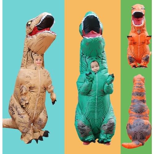 Hot Selling T REX Dinosaur Inflatable Costume for Kids Anime Clothes Party Cosplay Costumes Fancy Blow Up Dresses Good Gift