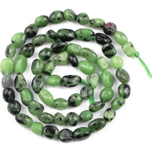 YHBZRET Natural Stone Green Zoisite beads Irregular Gravel spacer Loose beads Jewelry making womens bracelets DIY 4~6mm 15