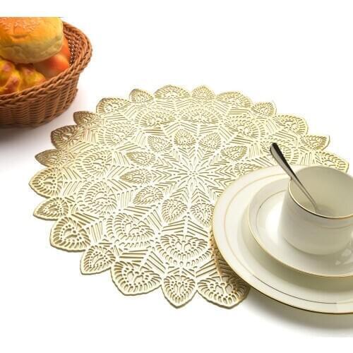 2020 New Lace Round Embroidery table place mat Christmas pad Cloth placemat cup mug dining tea coaster coffee doily kitchen