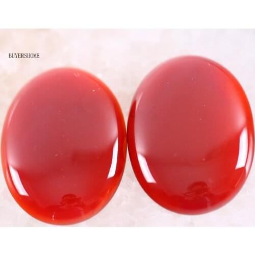 2Pcs/Lot 22x30MM Oval Natural Stone Bead Red Carnelian Onyx CAB Cabochon For Jewelry Making DIY Bracelet Necklace K531