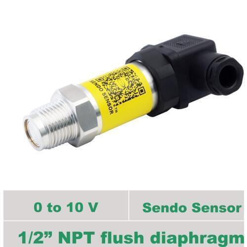 Flush pressure sensor 0 10V, 40MPa/400bar gauge, 250, 200, 160, 100, 60, 40, 10, 6, 4, 1, 0.5, 0.35, 0.2, 0.1 bar, 1 2 NPT flush