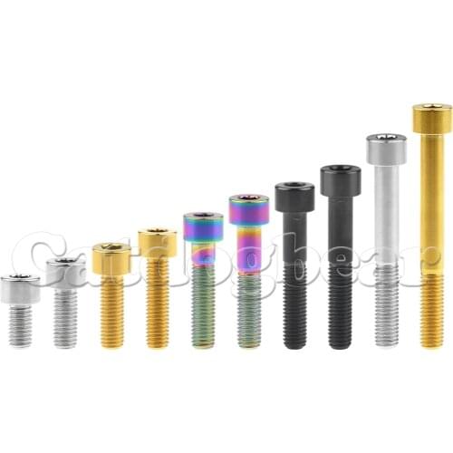Catdogbear Titanium Bolt M8X15 20 25 30 35 40 45 50 60 70 mmSocket Head Screw for Bicycle Motorcycle Car Ti Screw