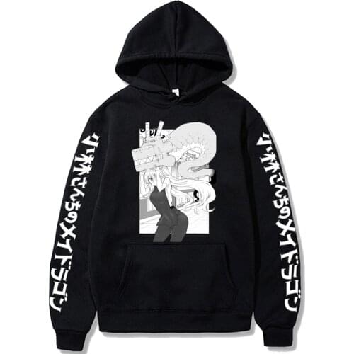 Miss Kobayashis Dragon Maid Cosplay Cartoon Print Hoodies Sweatshirt Graphic Manga Hoody Male