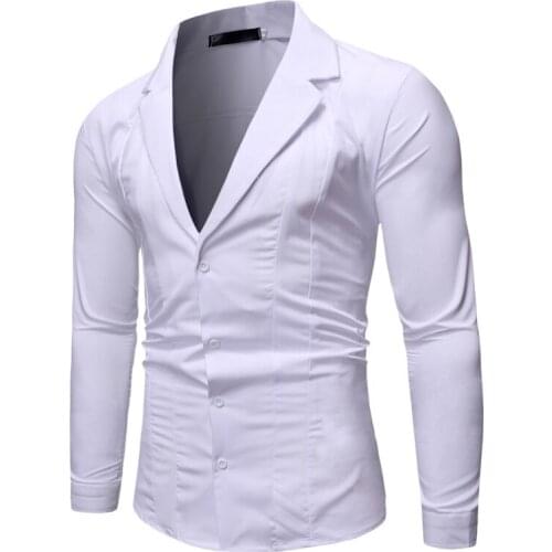 Tops 2Xl 2021 New Mens Sexy Deep V Neck Shirt Male Slim Fit Turn-Down Collar Long Sleeve T Shirt Men Party Nightclub