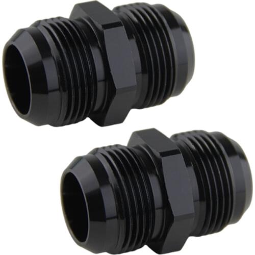 2PCS UNIVERSAL AN16 to 16AN ALUMINIUM STRAIGHT MALE FLARE UNION FITTING ADAPTER Black