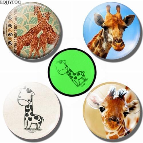 Giraffe Crystal Glass Fridge Magnets for Refrigerator for Message Board Whiteboard Luminous Animal stickers Kitchen Accessories