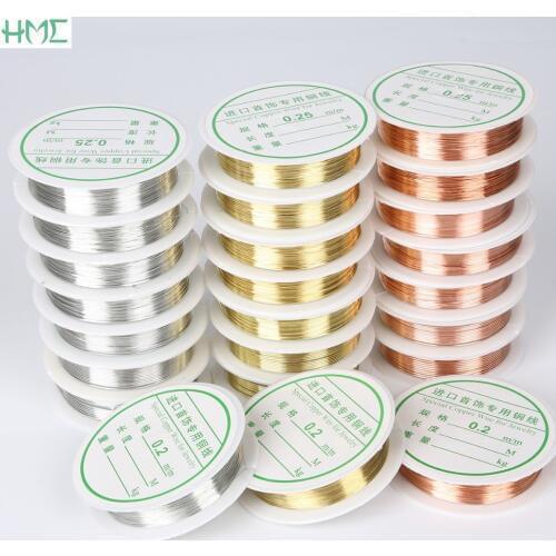 0.2/0.25/0.3/0.4/0.5/0.6/0.8/1mm Silver/Gold Alloy Copper Crafts String Beading Wire Thread Rope Cord Making Jewelry Accessories